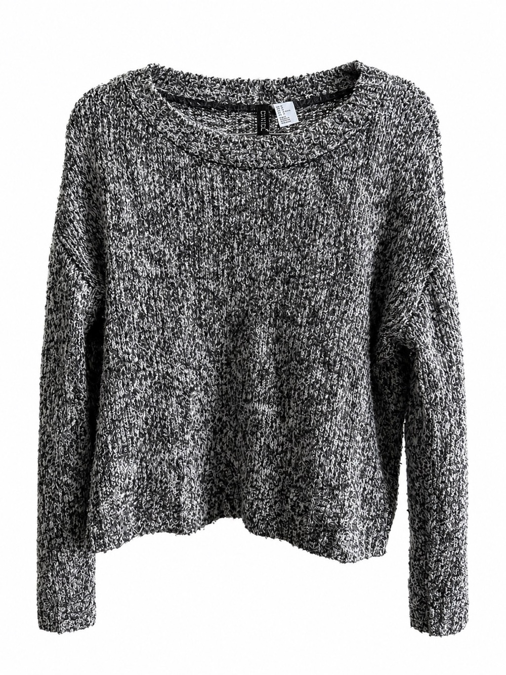 H&M Divided Black & White Marled Chunky Knit Oversized Sweater Size M